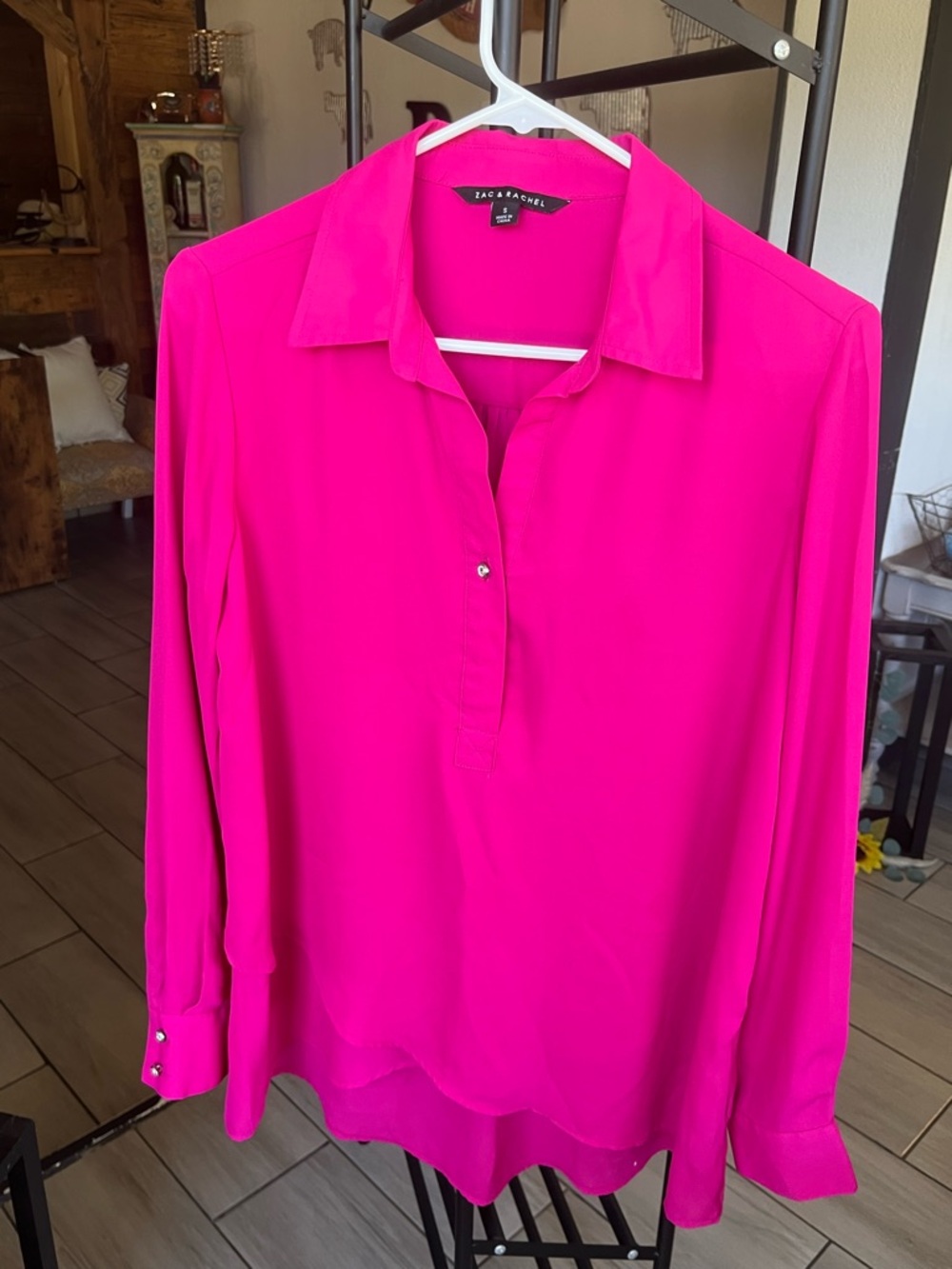 Zac & Rachel Vibrant Fuchsia Long Sleeve Button-Front Shirt